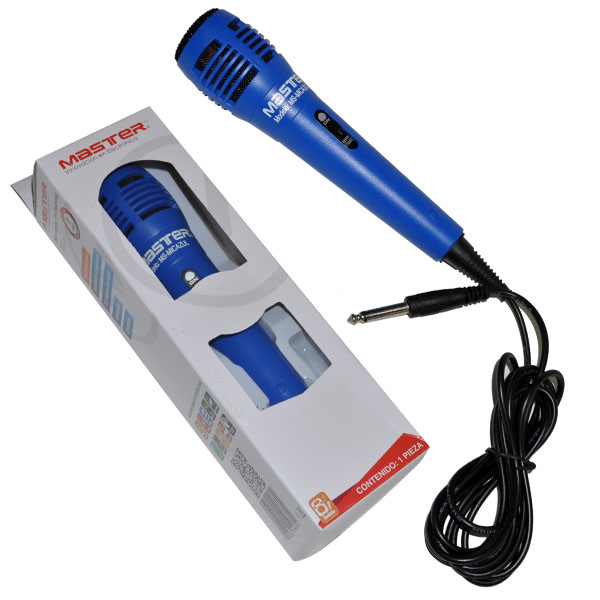 MICRÓFONO ALÁMBRICO 2.5M MASTER MS-MICAZUL