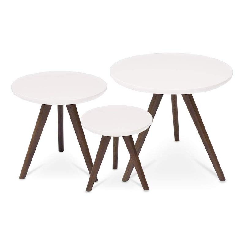 SET DE MESAS NIDO KYO BLANCO - EL BAZAR STORE, SALA, MESA DE CENTRO Y LATERALES