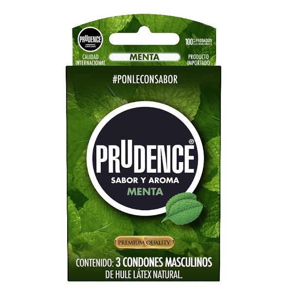 Cartera De 3 Condones Prudence Sabor Y Aroma A Menta