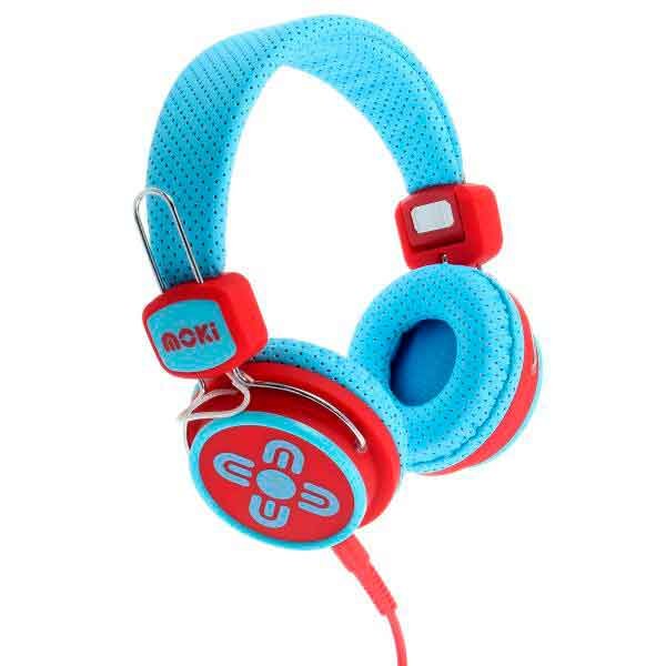 Audífonos Diadema Con volumen limitado para niños Azul con Rojo Moki Acc-hpkspp-b