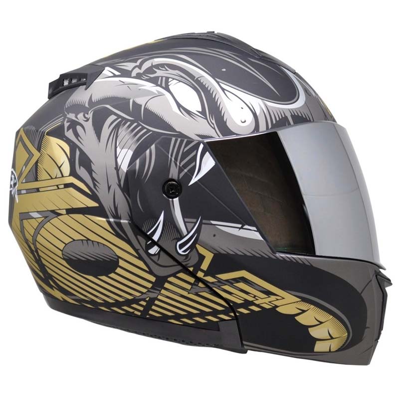 CASCO KOV STEALTH VIPER NEGRO MATE ABATIBLE PARA MOTO