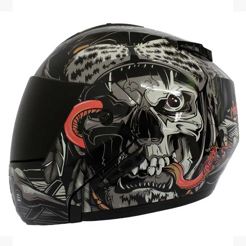 CASCO KOV STEALTH TLATOANI NEGRO  MATE ABATIBLE CERTIFICADO MOTO