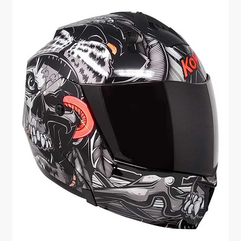 CASCO KOV STEALTH TLATOANI NEGRO  MATE ABATIBLE CERTIFICADO MOTO