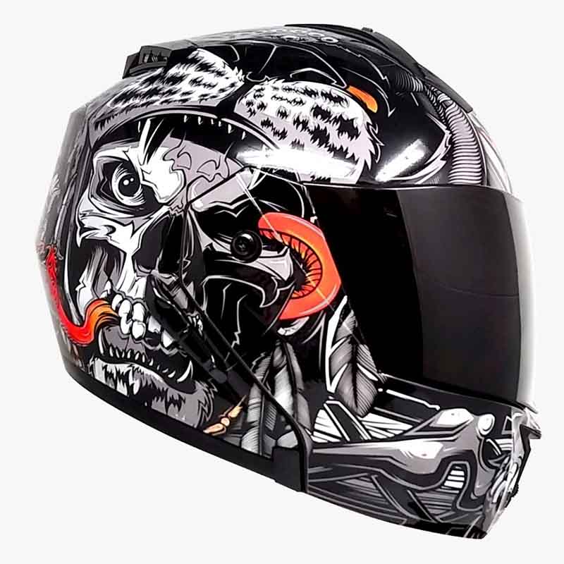 CASCO KOV STEALTH TLATOANI NEGRO  MATE ABATIBLE CERTIFICADO MOTO