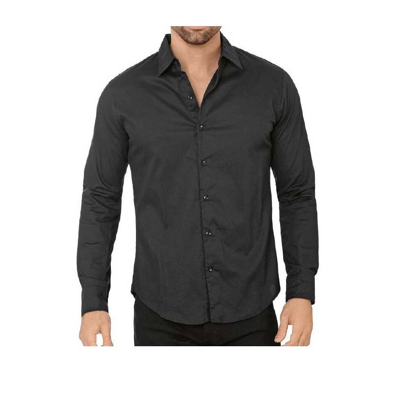Camisa caballero hombre slimfit moda Negro