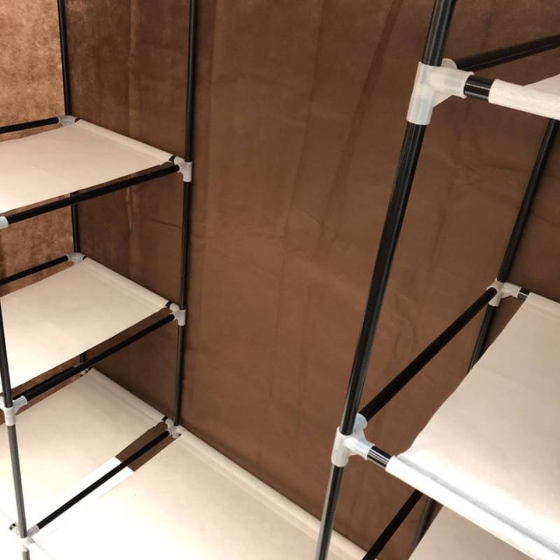 Rack organizador Closet para colgar ropa y zapatera Grande 11 repisas CAFÉ