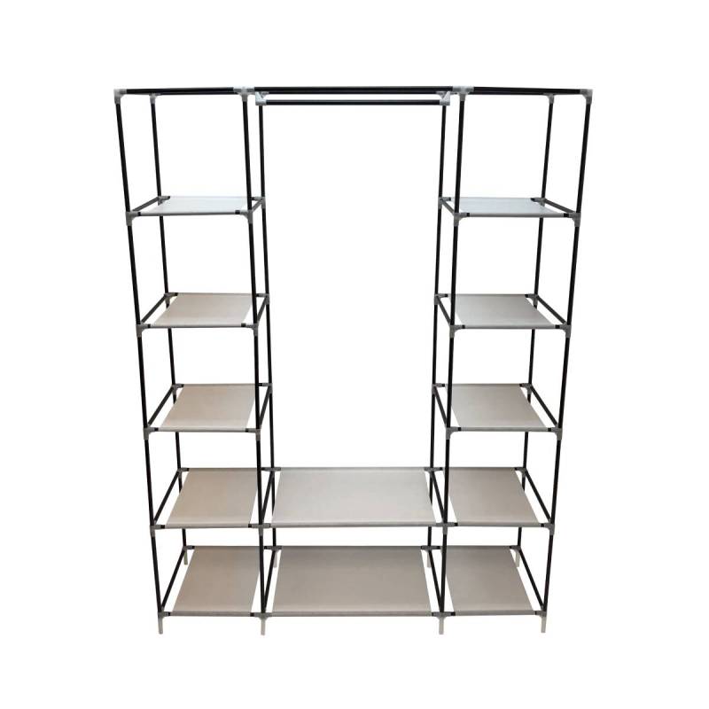 Rack organizador Closet para colgar ropa y zapatera Grande 11 repisas CAFÉ