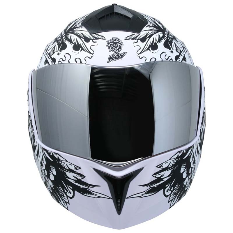 CASCO KOV STEALTH ZAPATA BLANCO ABATIBLE CERTIFICADO PARA MOTO