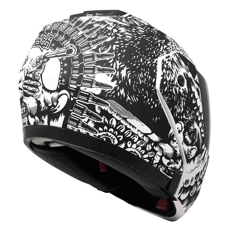 CASCO KOV STEALTH ZAPATA BLANCO ABATIBLE CERTIFICADO PARA MOTO