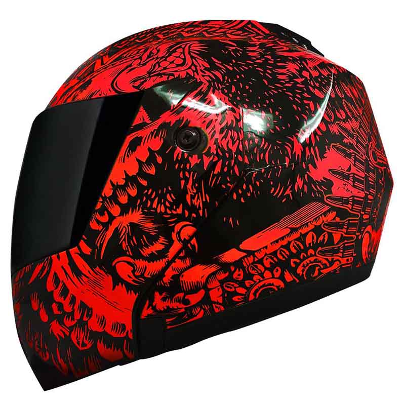 CASCO KOV STEALTH ZAPATA ROJO ABATIBLE CERTIFICADO PARA MOTO 