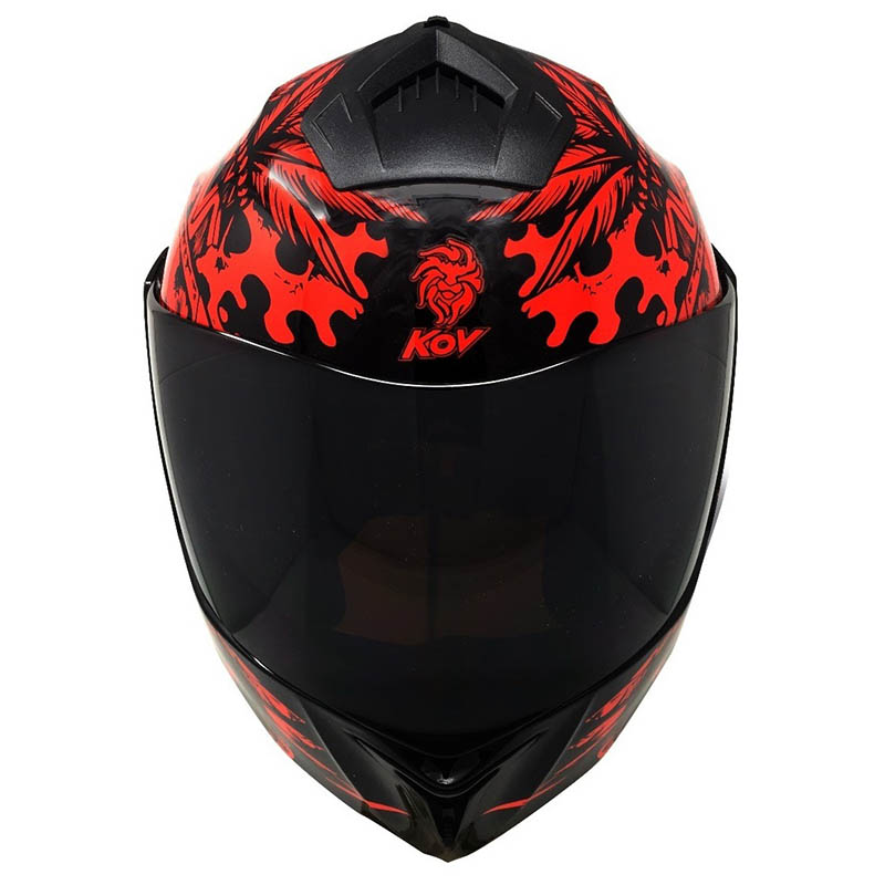CASCO KOV STEALTH ZAPATA ROJO ABATIBLE CERTIFICADO PARA MOTO 