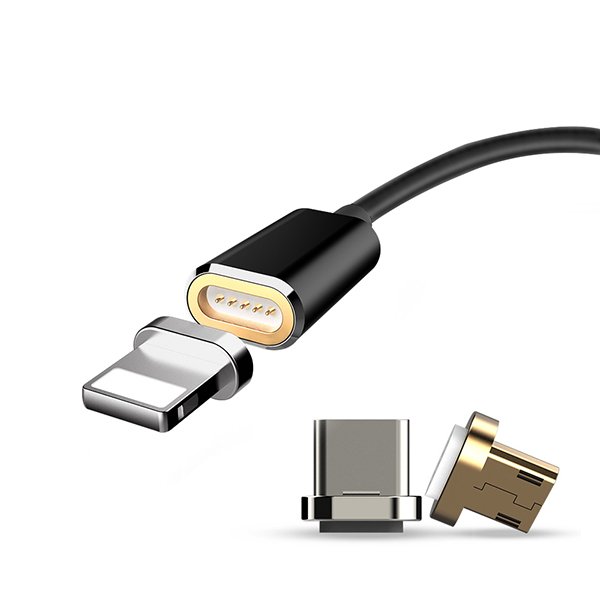 Cable Magnético BINDEN USB, 3 en 1, Carga y  Sincronización de Datos Micro USB, USB C, 8 Pines