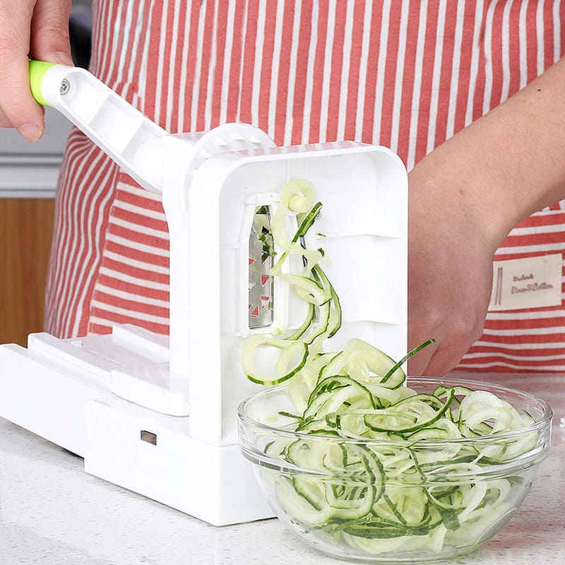 Cortador de verduras en espiral para el hogar con 3 cuchillas, espiralizador  de verduras plegable, verduras
