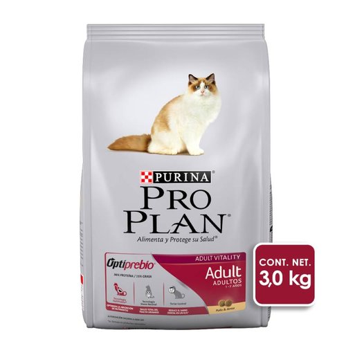 Alimento para Gato Pro PLan Adulto 3 Kg - Optiprebio