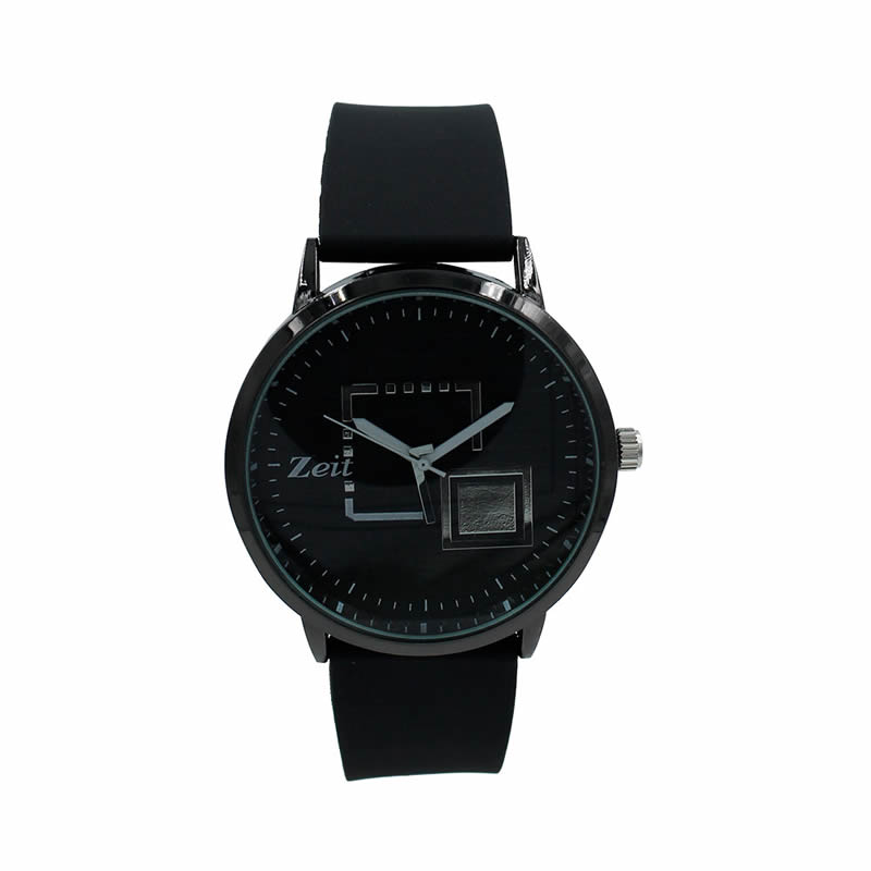 Reloj Zeit Hombre Analogo Caucho Negro-cb00019035