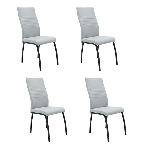 Pack 4 Sillas de Vinipiel Minimalista Para Comedor Cami Gris Pata Negra