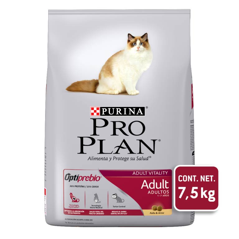 Alimento para Gato Pro PLan Adulto 7.5 Kg - Optiprebio
