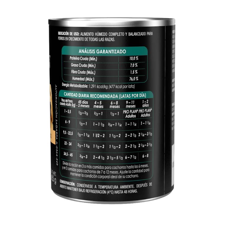 12 Latas Pro Plan Puppy Arroz y Pollo - Alimento para Cachorro 