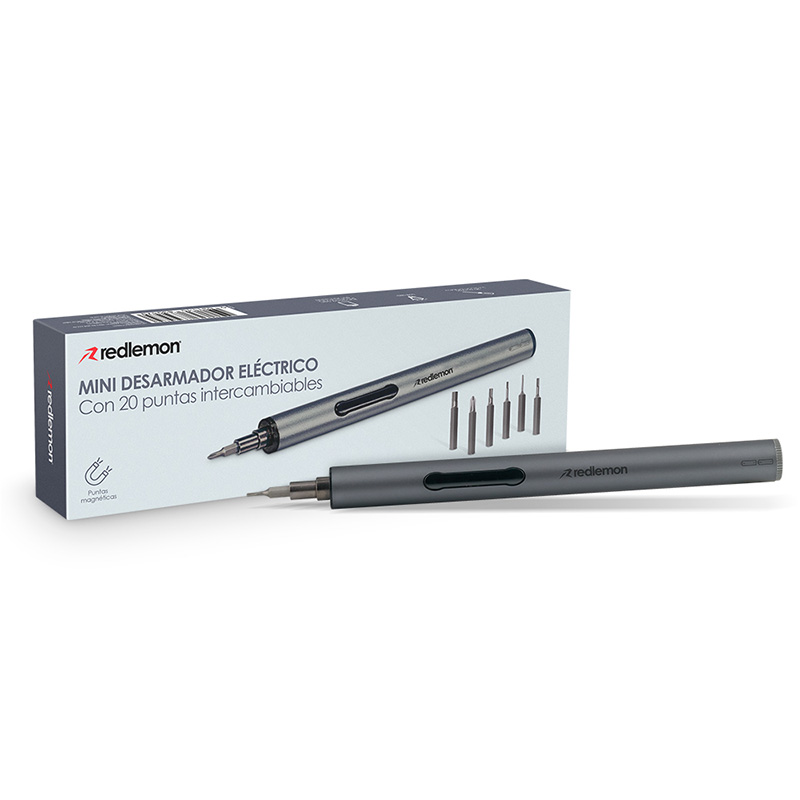 Desarmador Eléctrico 20 Puntas Magnéticas Portátil Redlemon.