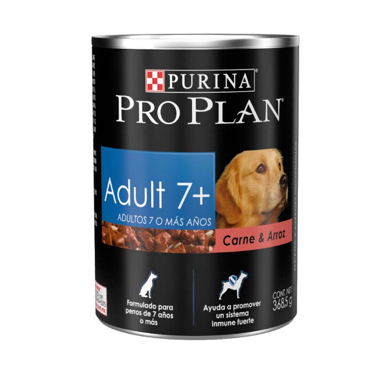 12 Latas Pro Plan Adulto 7+ Carne Y Arroz - Alimento Para Perro