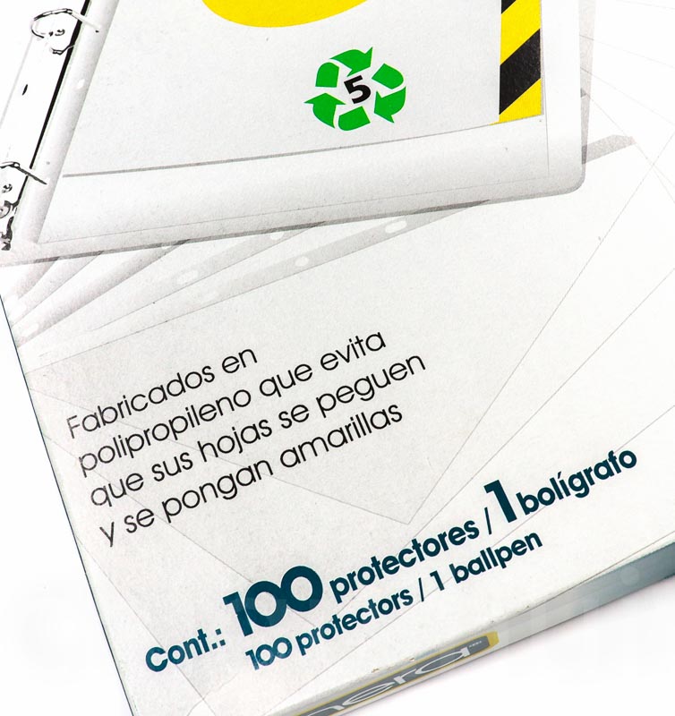 Protector Hojas Carta Para Carpeta Kinera Caja 100 pzas