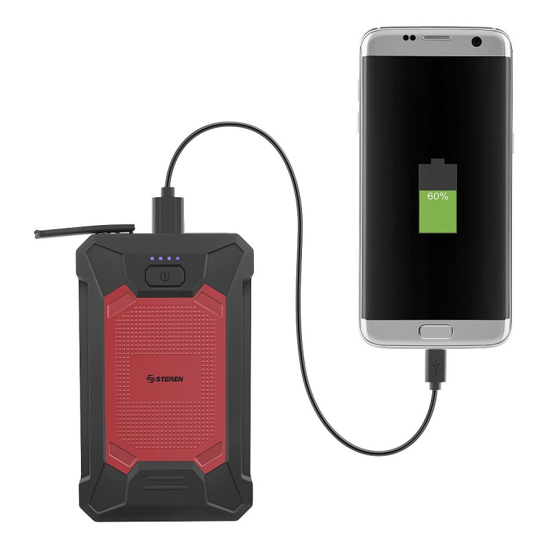 Arrancador Auto Compacto Power Bank Linterna Led Steren