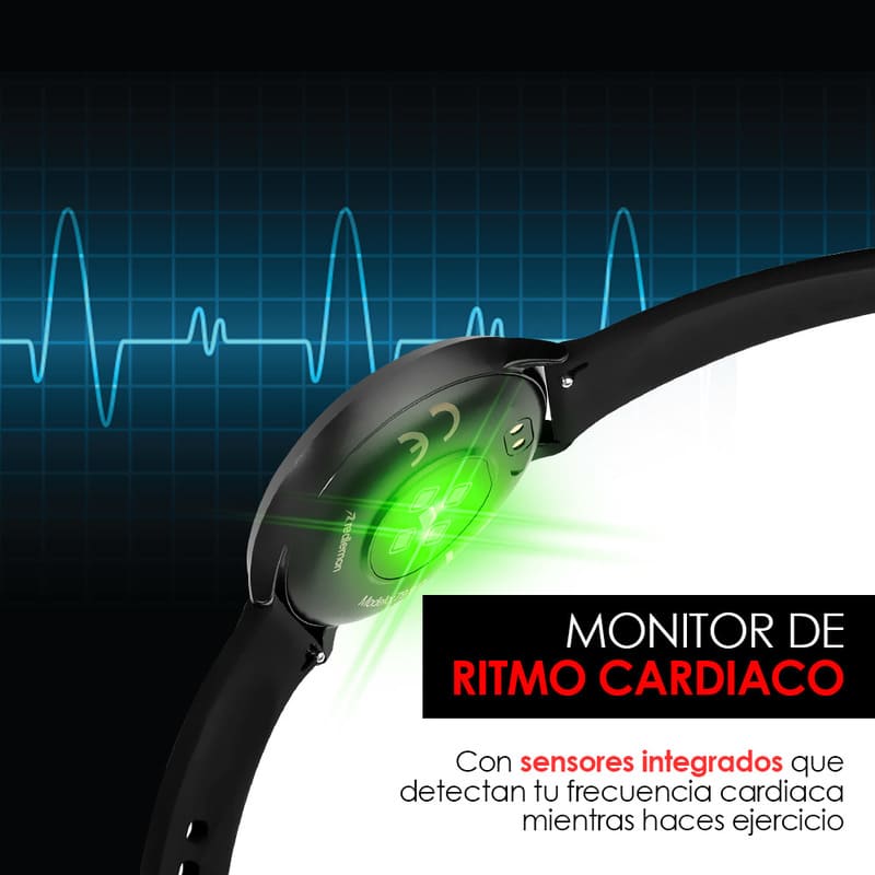 Redlemon Smartwatch Reloj Inteligente Deportivo con Monitor de Ritmo Cardiaco, Podómetro, Notificaciones de Mensajería y Redes, Pantalla Táctil, Contra Agua, Compatible con iOS y Android, Modelo W20