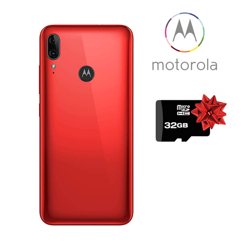 Celular Motorola Moto E6 Plus 32GB Dual Sim Cámara Dual 6.1" - Cherry + MicroSD 32GB