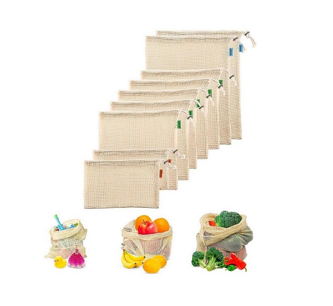 3 Bolsas Ecologicas De Bambu Bamboo Eco Friendly Algodon