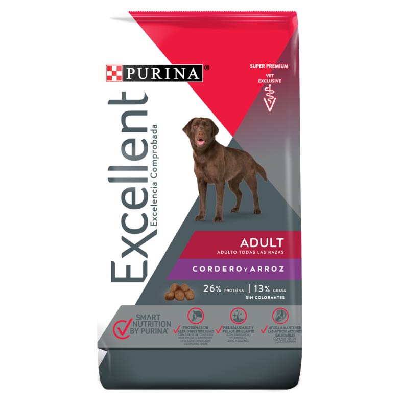 Excellent Adulto Cordero 20 Kg Razas Mediana Y Grande - Alimento Para Perro Purina