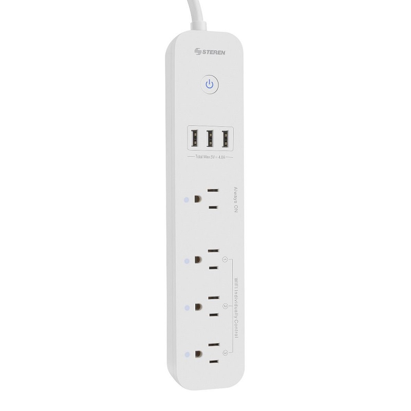  Multicontacto Wi-fi 4 Salidas Triple Cargador Usb Steren