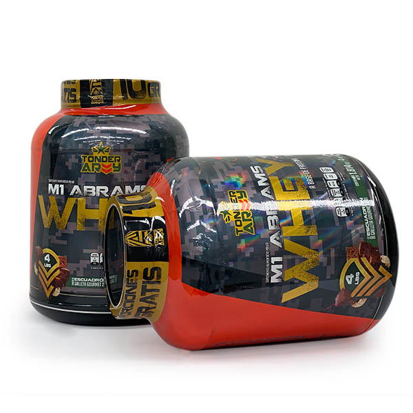 Suplemento Alimenticio - Proteina Whey con BCAA'S y Glutamina - M1 Abrams Marca Tonder Army de 4 libras con 50 servicios de 21 g de proteina c/u Sabor: Escuadron Galleta Gourmet 201