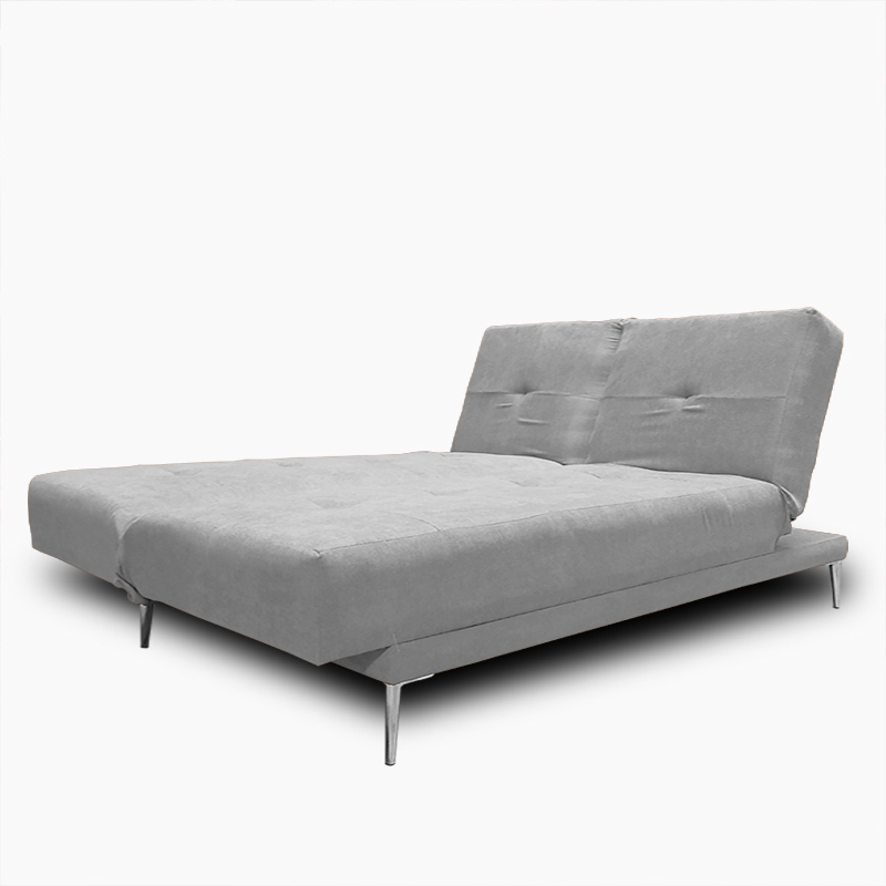 Sofa, Chaise y Cama Italia tela suave color Gris Claro // ENTREGA A CDMX Y ZONA METROPOLITANA.