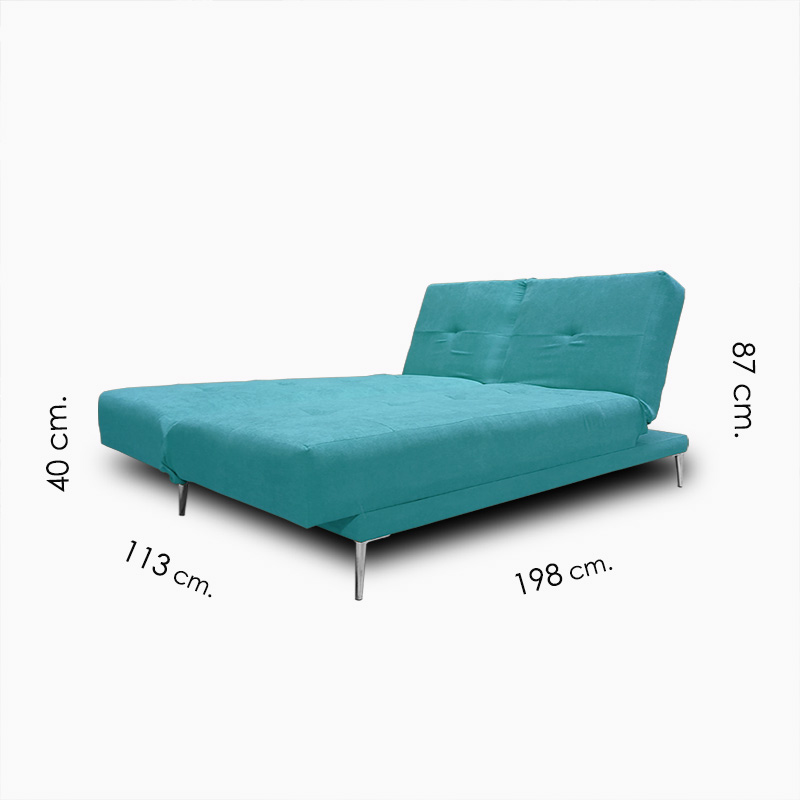 Sofa, Chaise y Cama Italia tela suave color Gris Claro // ENTREGA A CDMX Y ZONA METROPOLITANA.