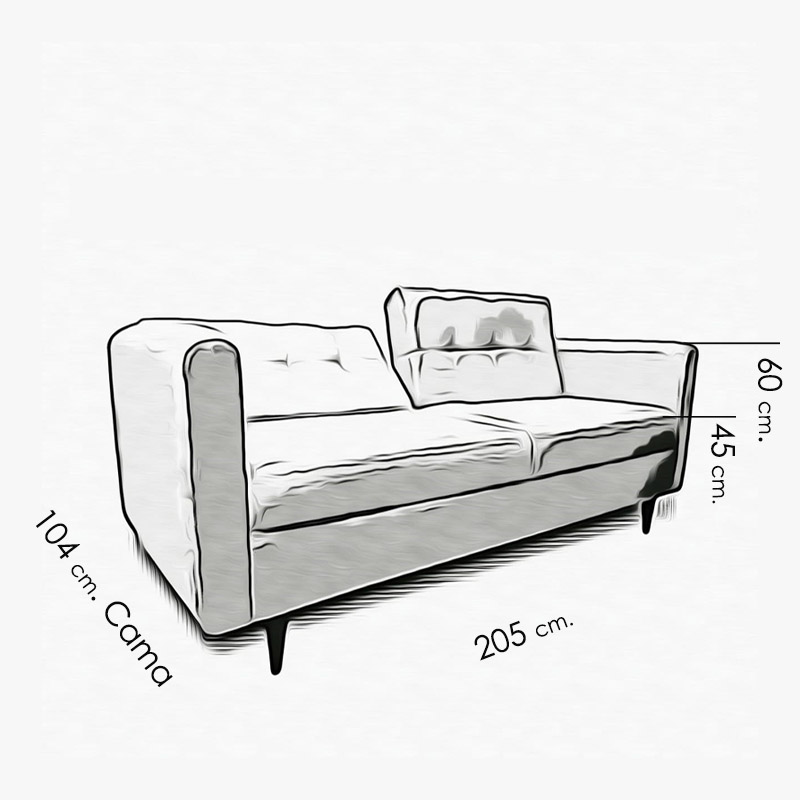 Sofa cama Palermo tela Michell Chocolate // ENTREGA A CDMX Y ZONA METROPOLITANA.