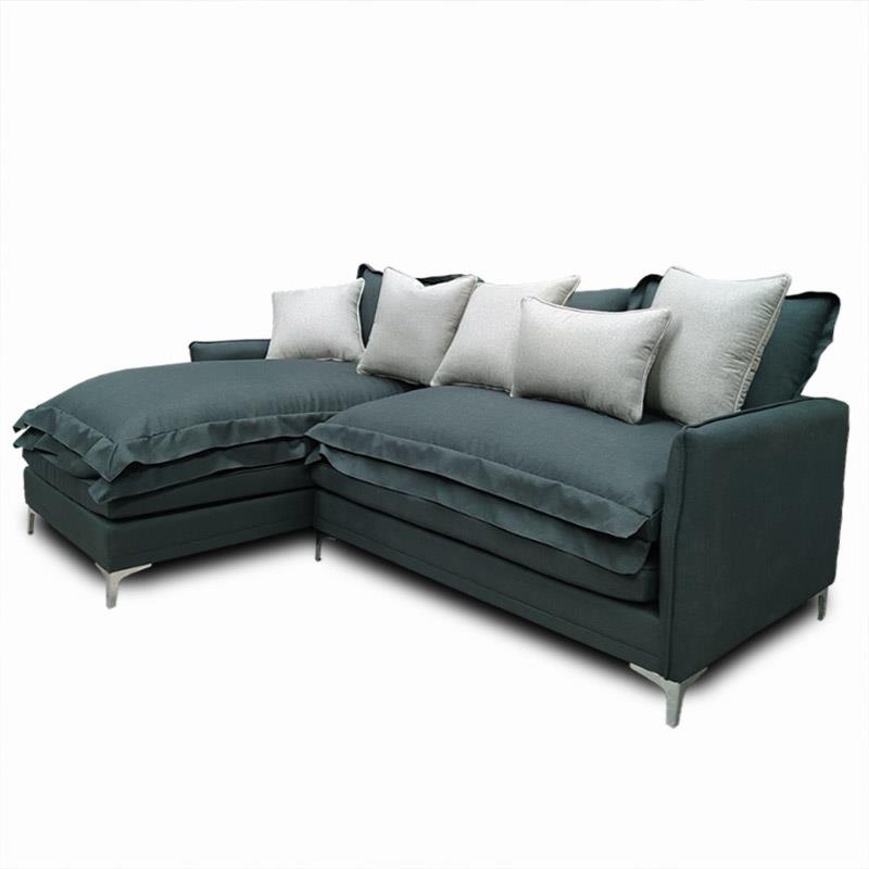 Sala Nube Tela Louis Gris Piedra y cojines  Beige Chaise Izq.// ENTREGA A CDMX Y ZONA METROPOLITANA.