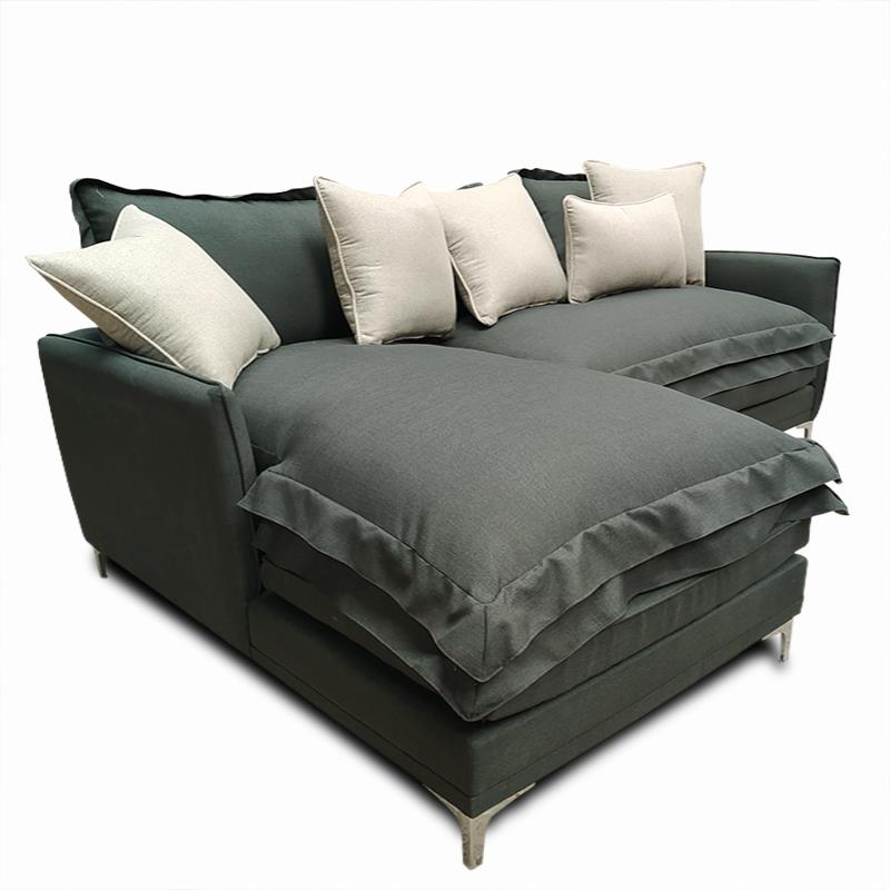 Sala Nube Tela Louis Gris Piedra y cojines  Beige Chaise Izq.// ENTREGA A CDMX Y ZONA METROPOLITANA.