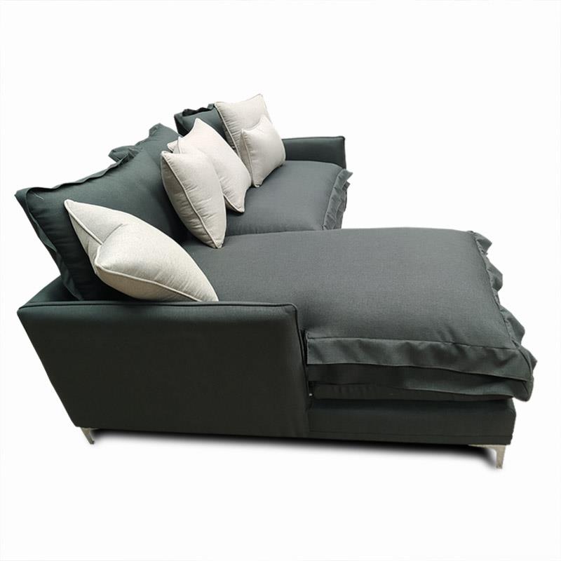 Sala Nube Tela Louis Gris Piedra y cojines  Beige Chaise Izq.// ENTREGA A CDMX Y ZONA METROPOLITANA.
