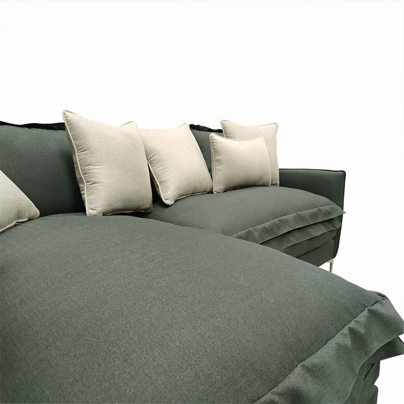 Sala Nube Tela Louis Gris Piedra y cojines  Beige Chaise Izq.// ENTREGA A CDMX Y ZONA METROPOLITANA.