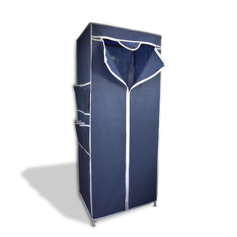 Closet Armable Portatil Entrepaños Textil Con Zapatera Azul