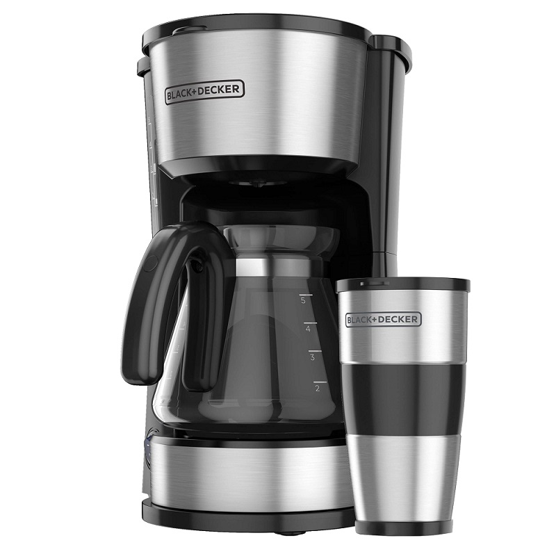Cafetera Black And Decker Cm0755S-Mx 4 En 1 Acero Inoxidable 5 Tazas Negra