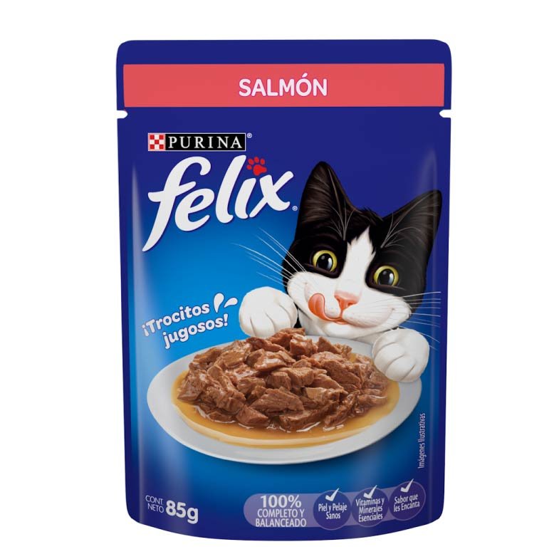 Alimento para Gato Felix Salmon - 12 Sobres de 85 Gr