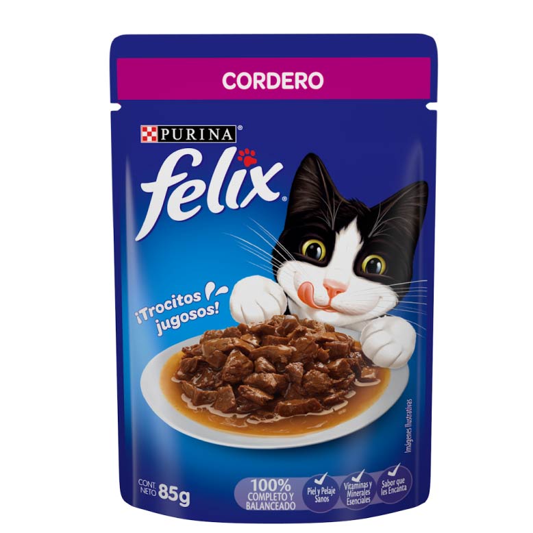 Alimento Para Gato Felix Cordero- 12 Sobres De 85 Gr
