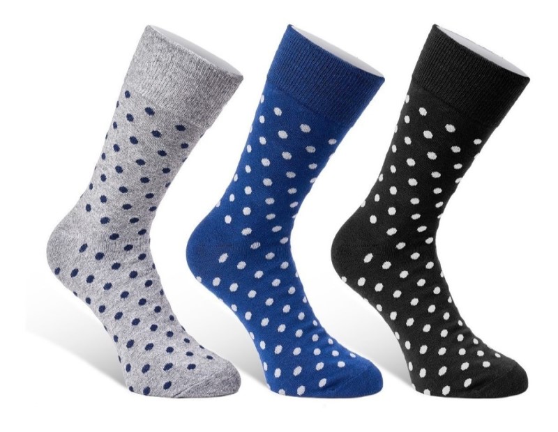 Calcetines de Vestir Algodón 3-Pack Azul, Gris, Negro By Puentes Denver en caja de Regalo