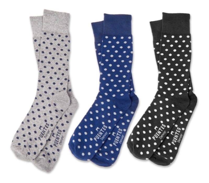 Calcetines de Vestir Algodón 3-Pack Azul, Gris, Negro By Puentes Denver en caja de Regalo