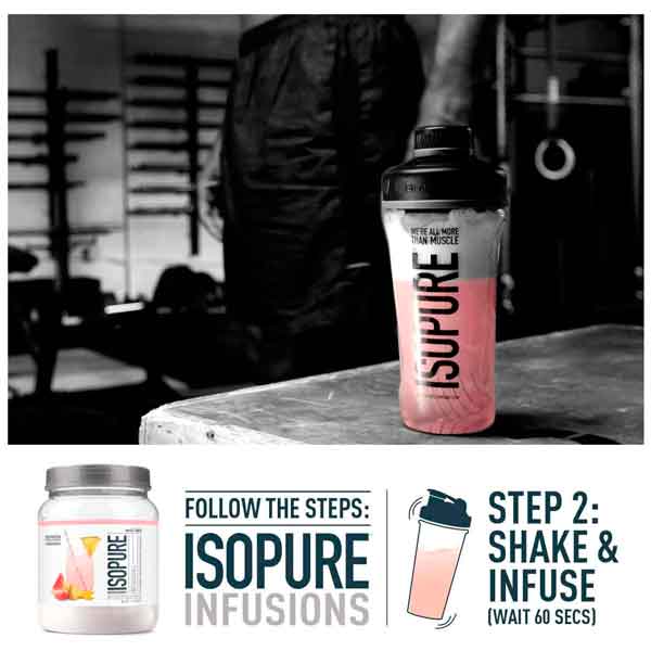 Proteína ISOPURE INFUSION 14.1oz- sabor TROPICAL PUNCH - Y CILINDRO gratis