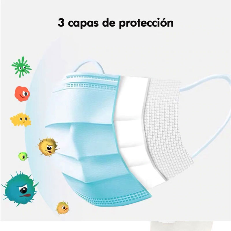Cubreboca Mascarilla 3 capas 20 Piezas Proteccion Personal