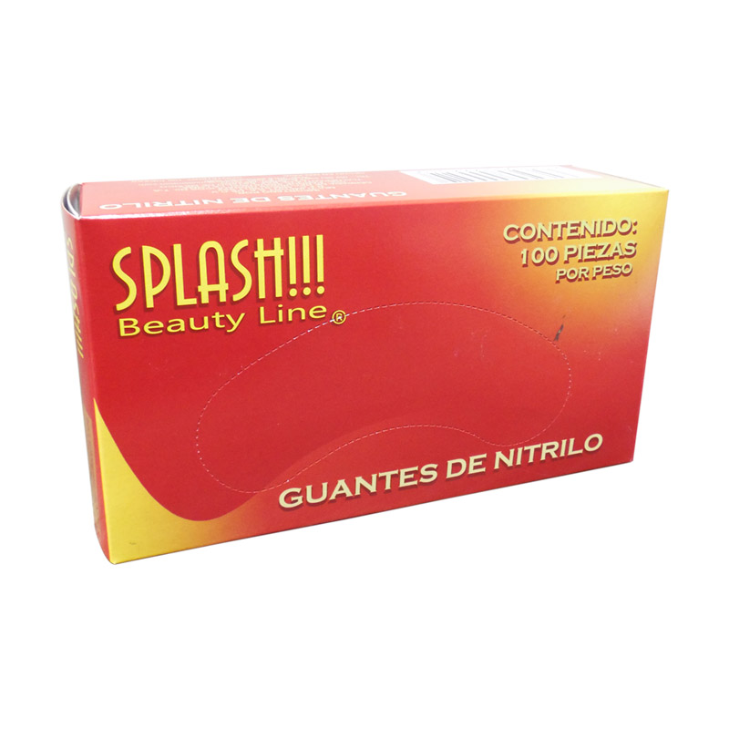 Guante de Nitrilo Negro Chico 100 Pz Dentista Medico Splash