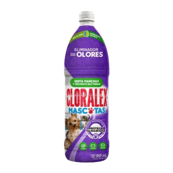  Limpiador Cloralex Mascotas eliminador de olores 950 ml