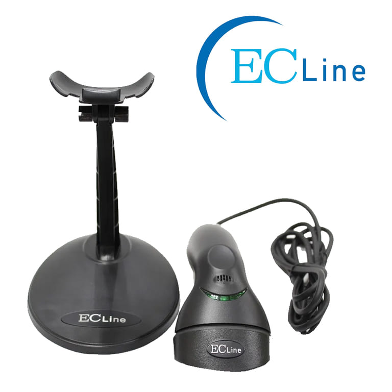 Escaner Line EC-LS-9620 Lector de Código de Barras Láser 1D- incluye Cable USB y Base